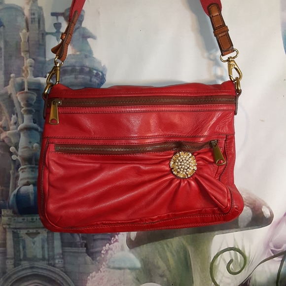 🪶 Red fossil leather bag - Picture 7 of 12